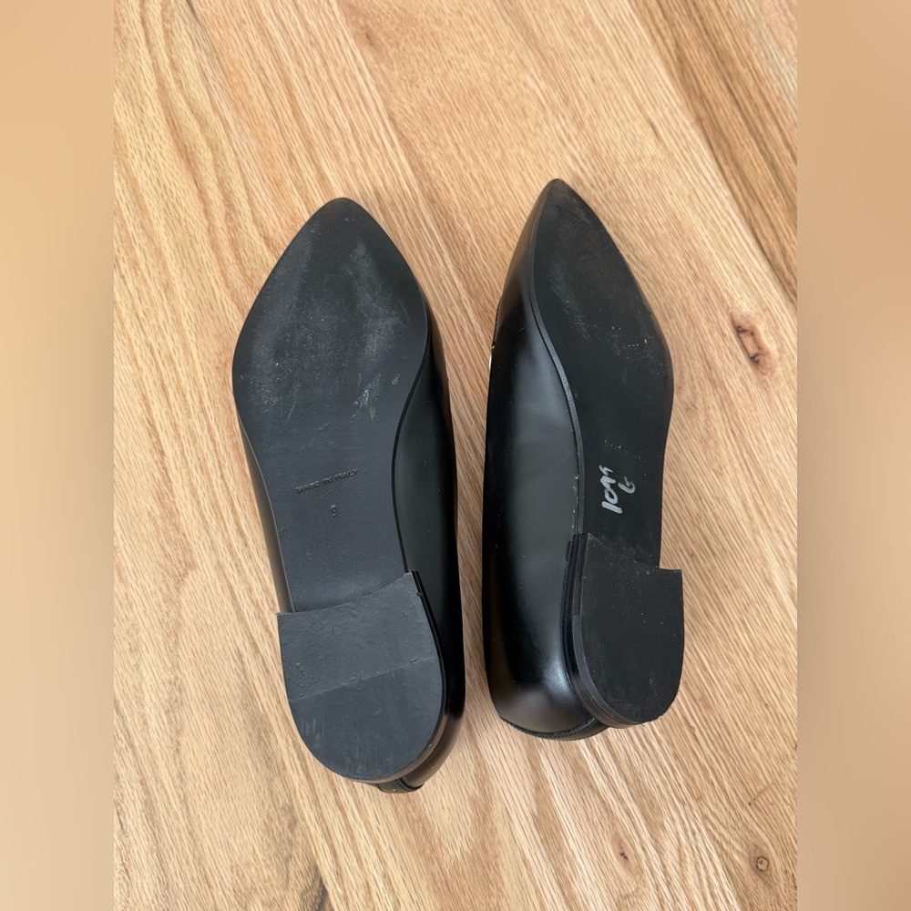 Everlane Leather The Modern Point Loafers Flats Black White Size 9 - Picture 9 of 12